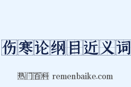 伤寒论纲目近义词是什么意思的图片